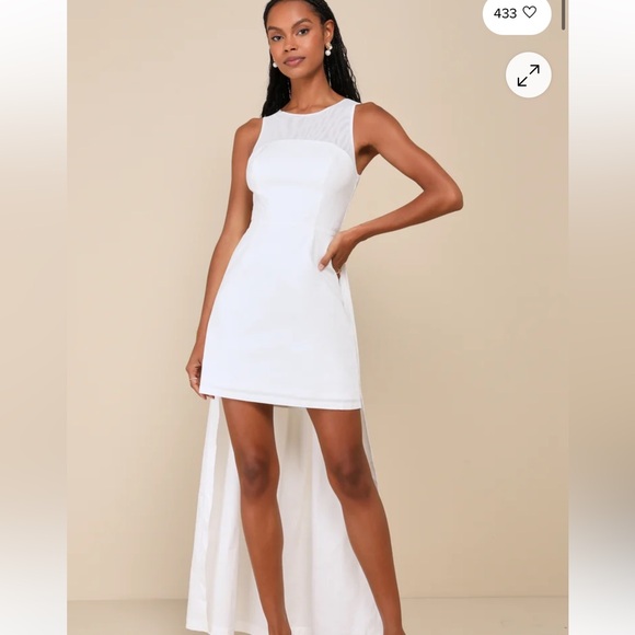 Lulus Dresses & Skirts - Lulu's NWT Chic Flourish White Rosette Train Mini Dress Womens Medium New